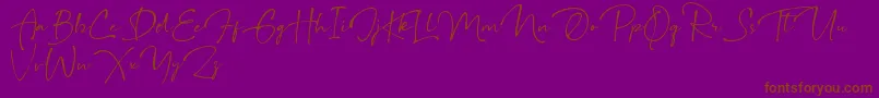 Gallatone-Schriftart – Braune Schriften auf violettem Hintergrund