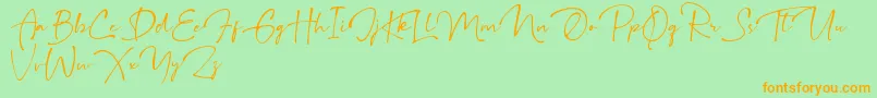 Gallatone Font – Orange Fonts on Green Background