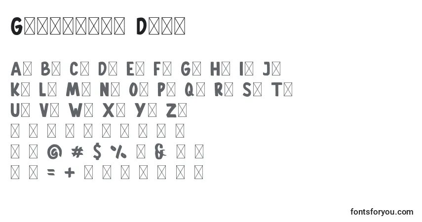 Шрифт Gallicide Demo – алфавит, цифры, специальные символы