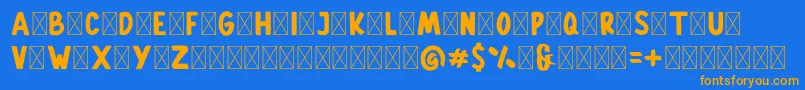 Gallicide Demo Font – Orange Fonts on Blue Background