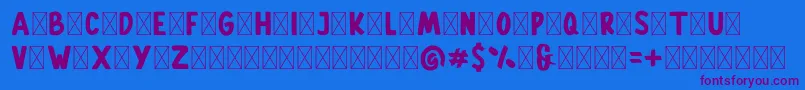 Czcionka Gallicide Demo – fioletowe czcionki na niebieskim tle