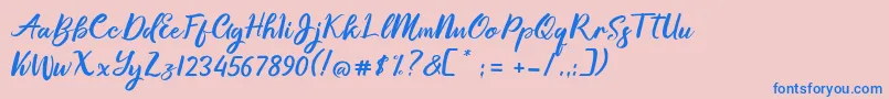 Шрифт Gallisia Design Script – синие шрифты на розовом фоне