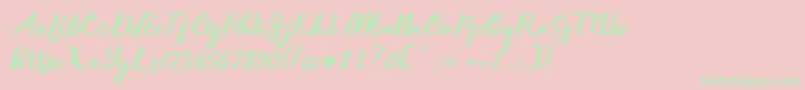 More about Gallisia Design Script Font Gallisia Design Script Font – Green Fonts on Pink Background