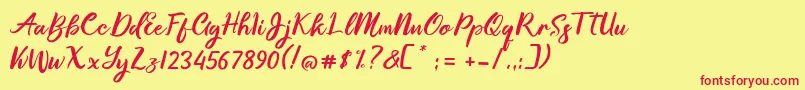 Шрифт Gallisia Design Script – красные шрифты на жёлтом фоне