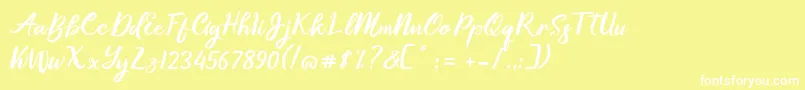 Gallisia Design Script Font – White Fonts on Yellow Background