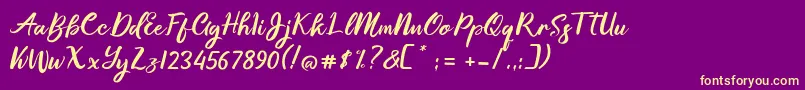 fuente Gallisia Design Script – Fuentes Amarillas Sobre Fondo Morado