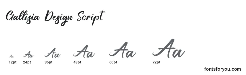 Размеры шрифта Gallisia Design Script