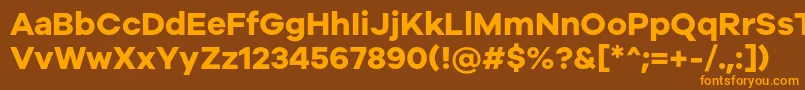 Fonte Galyon Bold – fontes laranjas em um fundo marrom