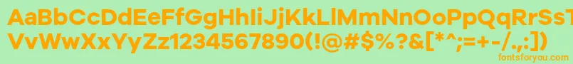 Galyon Bold Font – Orange Fonts on Green Background