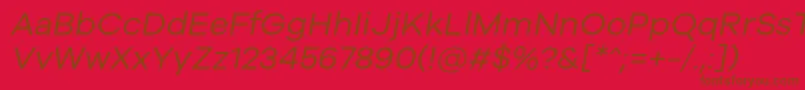 Galyon Italic-fontti – ruskeat fontit punaisella taustalla