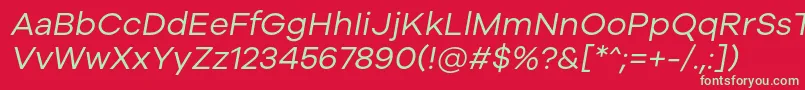 Galyon Italic Font – Green Fonts on Red Background