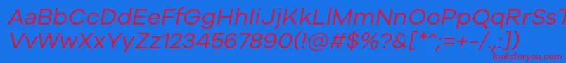 Galyon Italic Font – Red Fonts on Blue Background