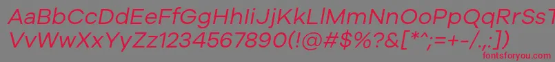 Galyon Italic Font – Red Fonts on Gray Background