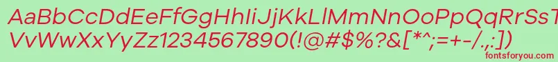 Galyon Italic Font – Red Fonts on Green Background