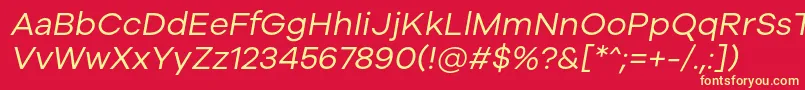 Galyon Italic Font – Yellow Fonts on Red Background