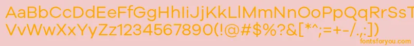 Fonte Galyon Regular – fontes laranjas em um fundo rosa