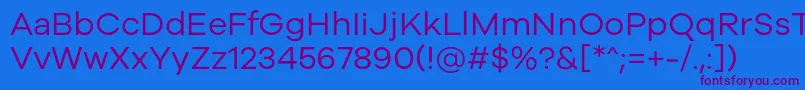 Galyon Regular Font – Purple Fonts on Blue Background