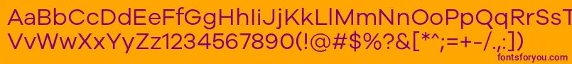 Galyon Regular Font – Purple Fonts on Orange Background