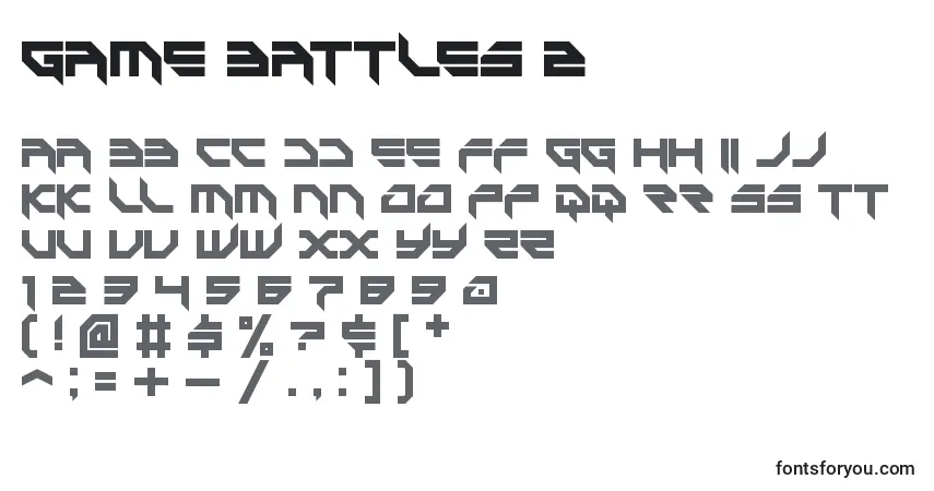 Schriftart Game battles 2 – Alphabet, Zahlen, spezielle Symbole
