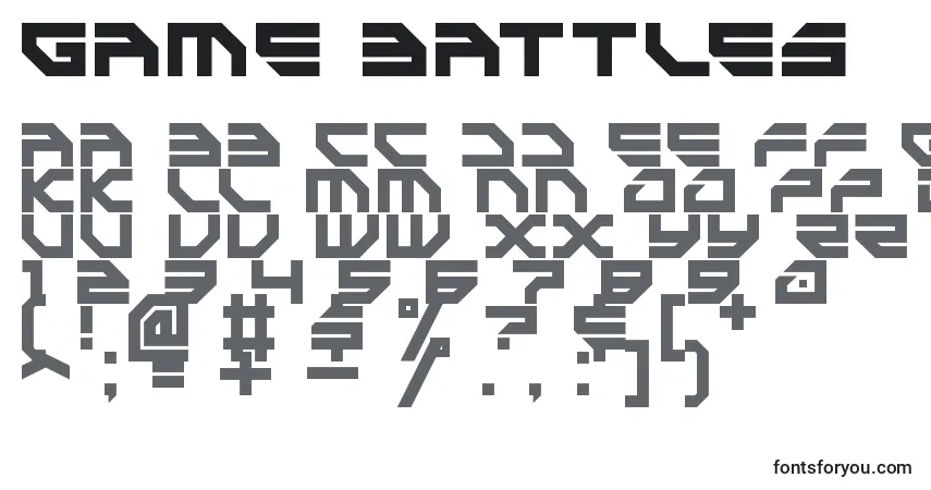 Schriftart Game battles – Alphabet, Zahlen, spezielle Symbole
