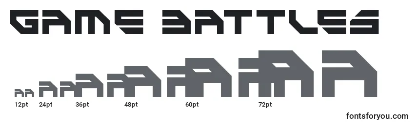 Game battles Font Sizes