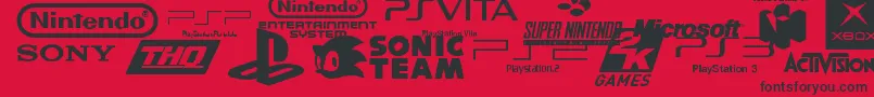 Game Logosフォントについての詳細 フォントGame Logos – 赤い背景に黒い文字