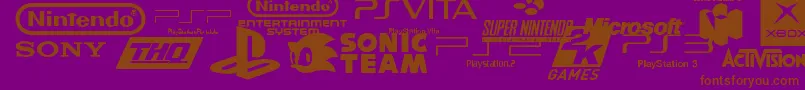 Шрифт Game Logos – коричневые шрифты на фиолетовом фоне
