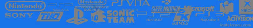 Game Logos Font – Gray Fonts on Blue Background