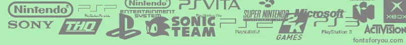 Шрифт Game Logos – серые шрифты на зелёном фоне