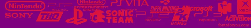 Game Logos Font – Red Fonts on Purple Background