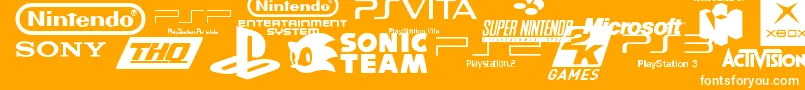 フォントGame Logos – オレンジの背景に白い文字