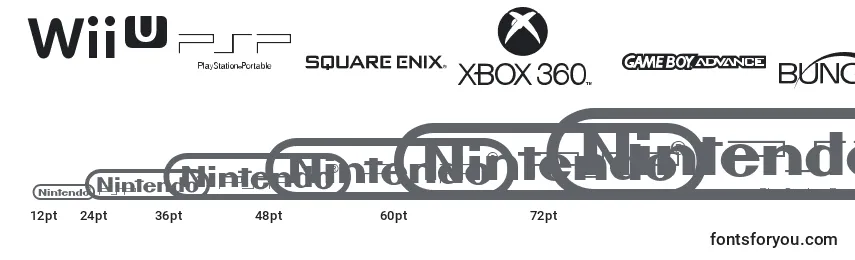 Размеры шрифта Game Logos