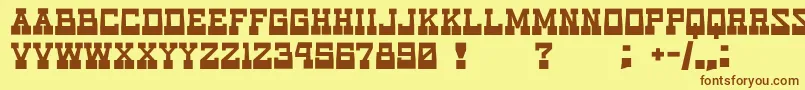 Шрифт game music love – коричневые шрифты на жёлтом фоне