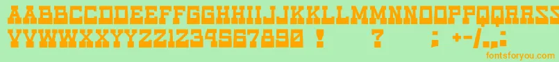 game music love Font – Orange Fonts on Green Background