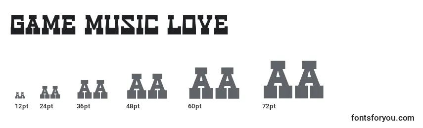 Размеры шрифта Game music love