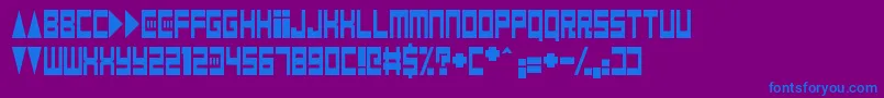 Czcionka Game Over Dude – niebieskie czcionki na fioletowym tle