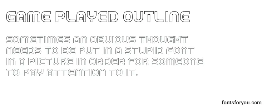 Game Played Outline Font