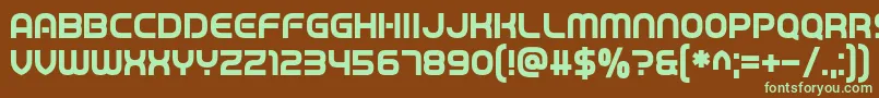 フォントGame Played – 緑色の文字が茶色の背景にあります。