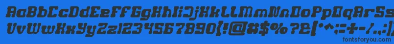 GAME ROBOT Bold Italic Font – Black Fonts on Blue Background