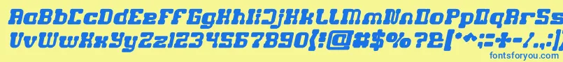 GAME ROBOT Bold Italic Font – Blue Fonts on Yellow Background