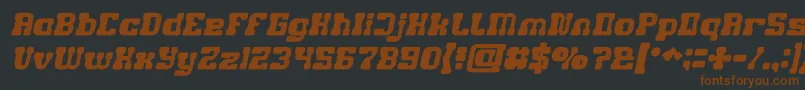 GAME ROBOT Bold Italic-Schriftart – Braune Schriften auf schwarzem Hintergrund
