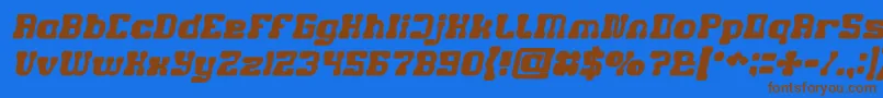 GAME ROBOT Bold Italic Font – Brown Fonts on Blue Background