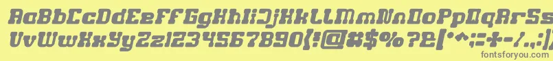 GAME ROBOT Bold Italic-Schriftart – Graue Schriften auf gelbem Hintergrund