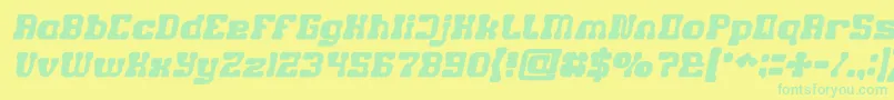 fuente GAME ROBOT Bold Italic – Fuentes Verdes Sobre Fondo Amarillo