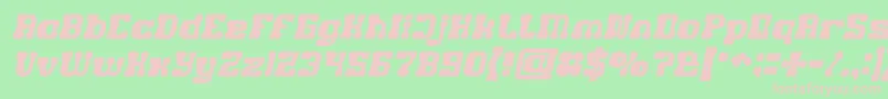 GAME ROBOT Bold Italic-Schriftart – Rosa Schriften auf grünem Hintergrund