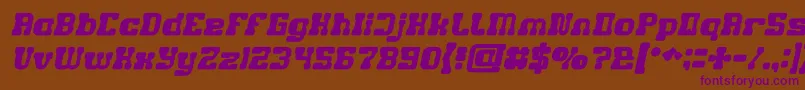 Czcionka GAME ROBOT Bold Italic – fioletowe czcionki na brązowym tle