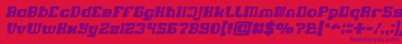 Police GAME ROBOT Bold Italic – polices violettes sur fond rouge