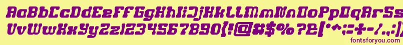 GAME ROBOT Bold Italic Font – Purple Fonts on Yellow Background