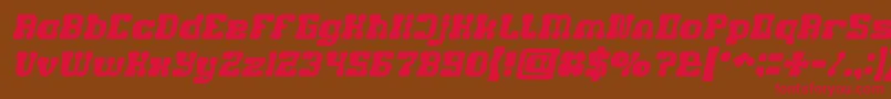 GAME ROBOT Bold Italic-fontti – punaiset fontit ruskealla taustalla