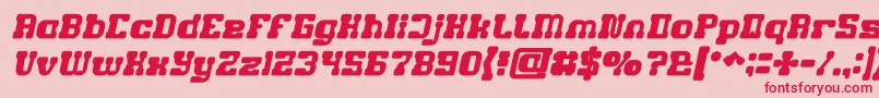 GAME ROBOT Bold Italic Font – Red Fonts on Pink Background